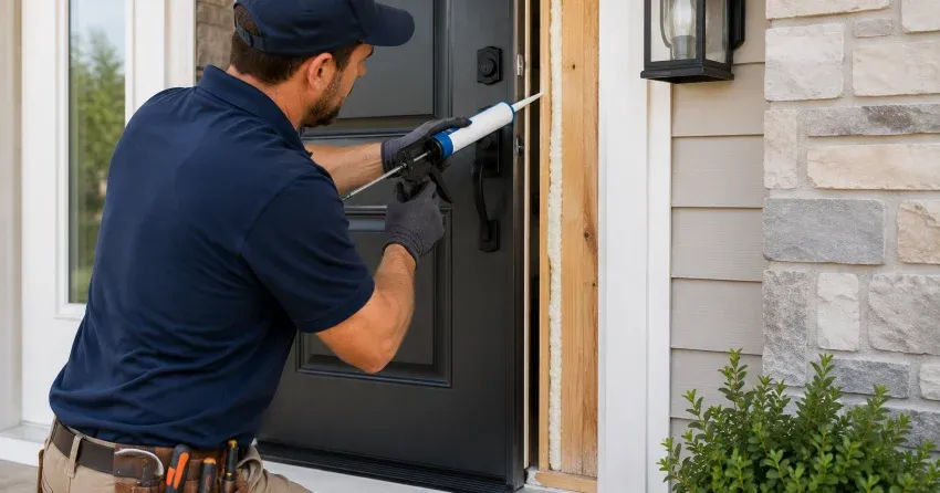 fiberglass front door installed with sidelights in Clarkson, Mississauga