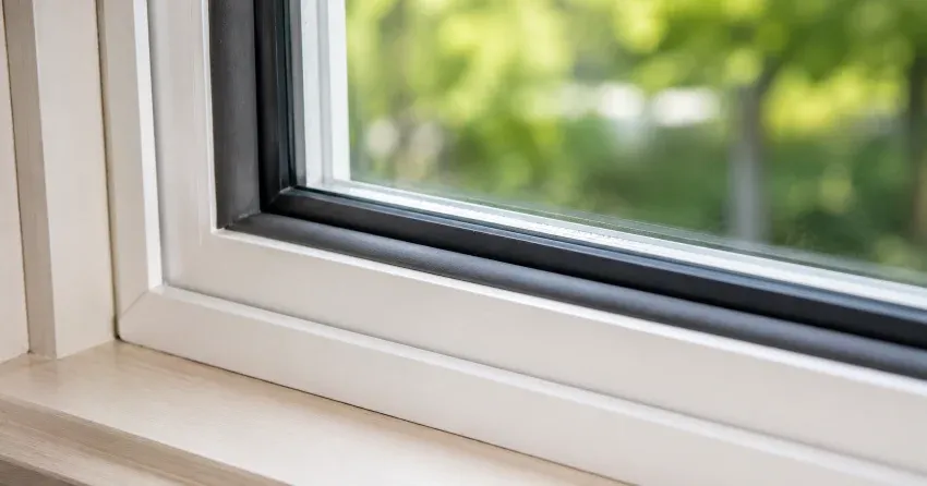 technician inspecting window weatherstripping for drafty window repair Erindale, Mississauga